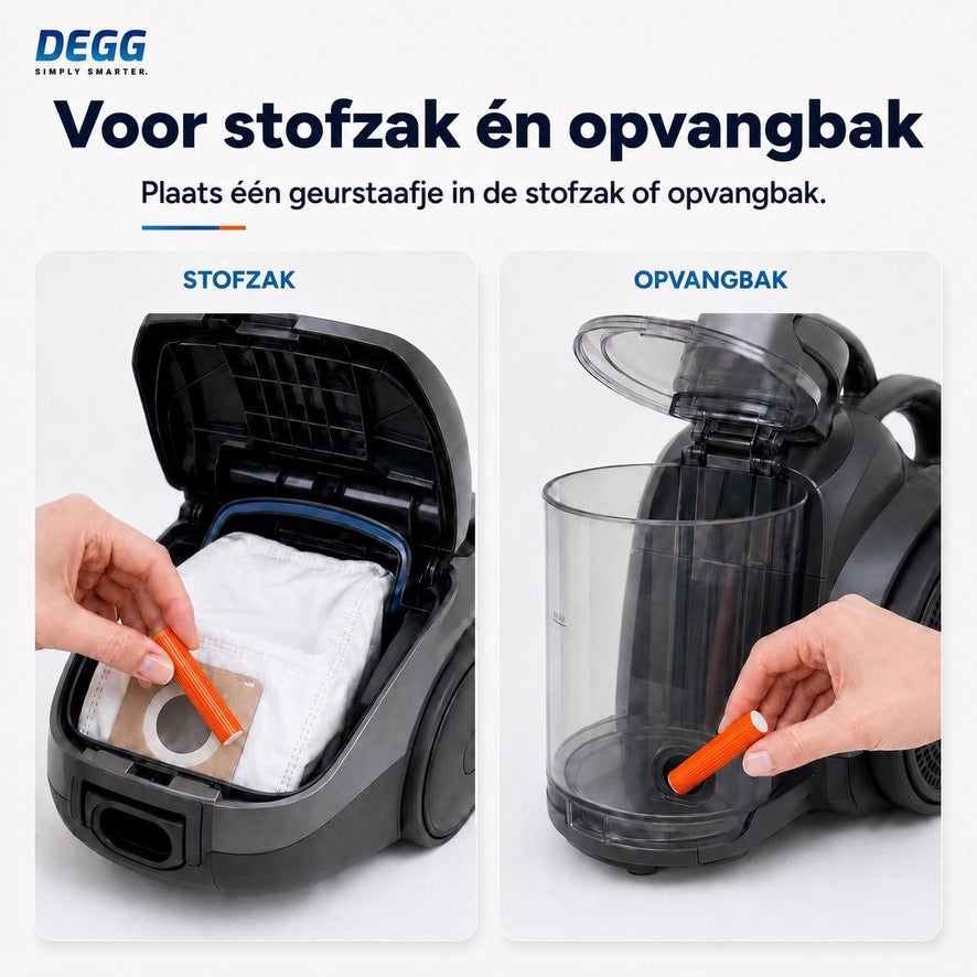 DEGG Sandalwood Noir Geurstaafjes voor Stofzuiger - Warme houtgeur tijdens het stofzuigen - 5 stuks