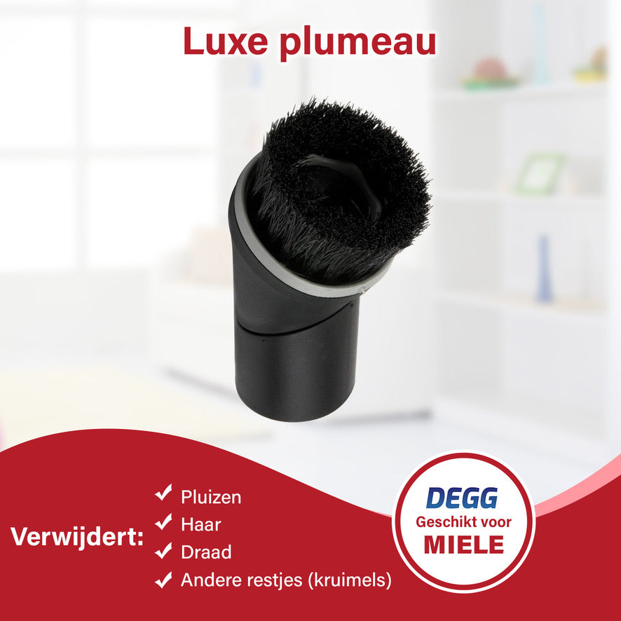 DEGG® - Stofzuiger Plumeau 35mm - Geschikt voor Miele - Opzetstuk Stofzuiger - Plumeauborstel - Stofzuiger Mond - Opzetborstel - Plumeau Stofzuiger Mondstuk - Stofzuiger Hulpstuk - Plumeau Compact - 2 STUK(S)
