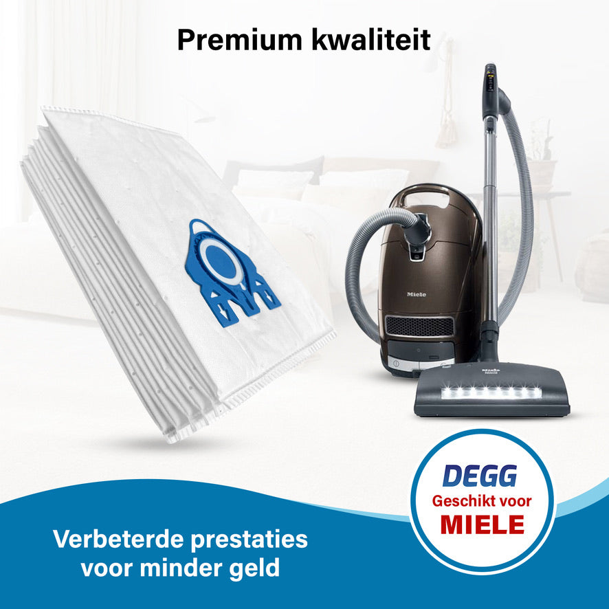 DEGG® - Stofzuigerzakken GN - Geschikt voor Miele GN - Premium Quality - Geschikt voor Miele Complete C2 & C3 , Classic C1 - Kwaliteit gelijk aan Origineel - 10 STUK(S)