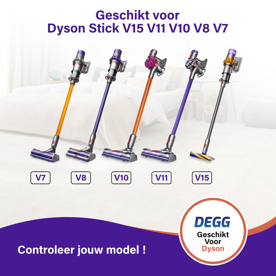 DEGG® Zuigbuis voor Dyson V7, V8, V10, V11 & V15 – Gouden Steel / Stang – Compatibel Vervangingsonderdeel van Topkwaliteit