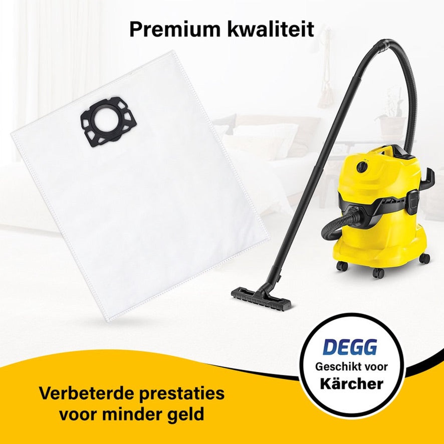 DEGG Stofzuigerzakken voor Kärcher WD4, WD5, WD6, MV4, MV5 & MV6 | 20 Stuks Voordeelverpakking