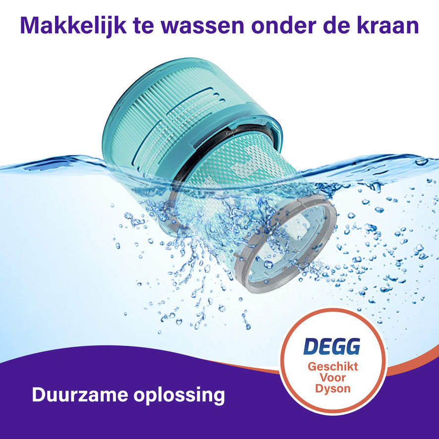 DEGG® HEPA Filter voor Dyson V15 Detect – 4 Stuks – Wasbaar Vervangingsfilter – Compatibel met Dyson V15 – Premium Kwaliteit