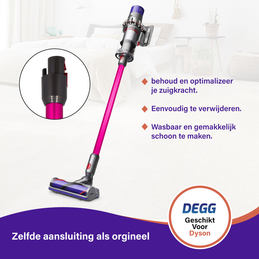 DEGG® Zuigbuis voor Dyson V7, V8, V10, V11 & V15 – Roze Steel / Stang – Compatibel Vervangingsonderdeel van Topkwaliteit