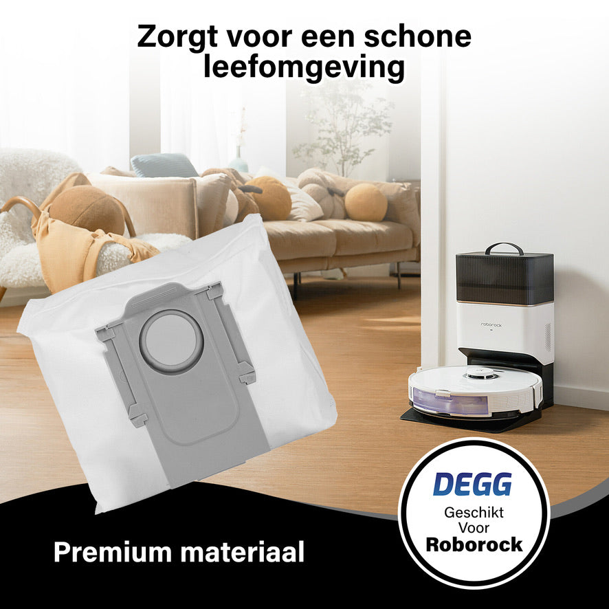 DEGG® Stofzuigerzakken - Geschikt voor Xiaomi roborock - Robot stofzuigerzakken - Geschikt voor Q7 en Q5 series - Q7+, Q5+, Q7max, Q7max+, S7max ultra, S7pro ultra, S7 maxv ultra, S8+, S8pro ultra - 6 STUK(S)