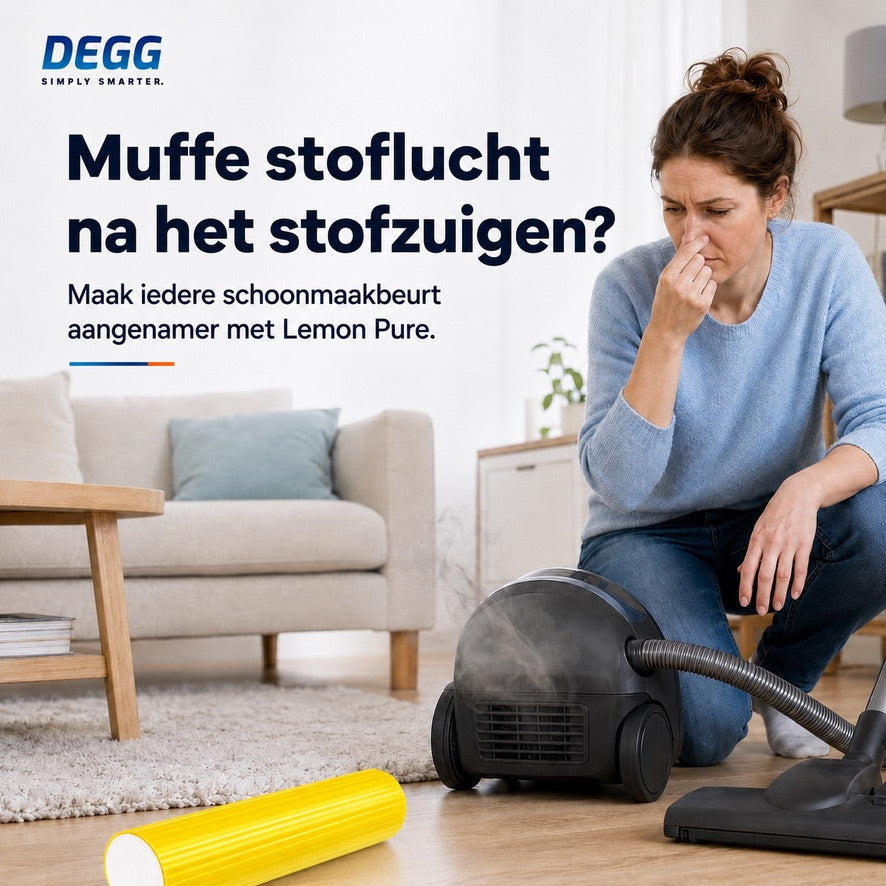 DEGG Lemon Pure Geurstaafjes voor Stofzuiger | Frisse Citroengeur tijdens het Stofzuigen | 5 Stuks
