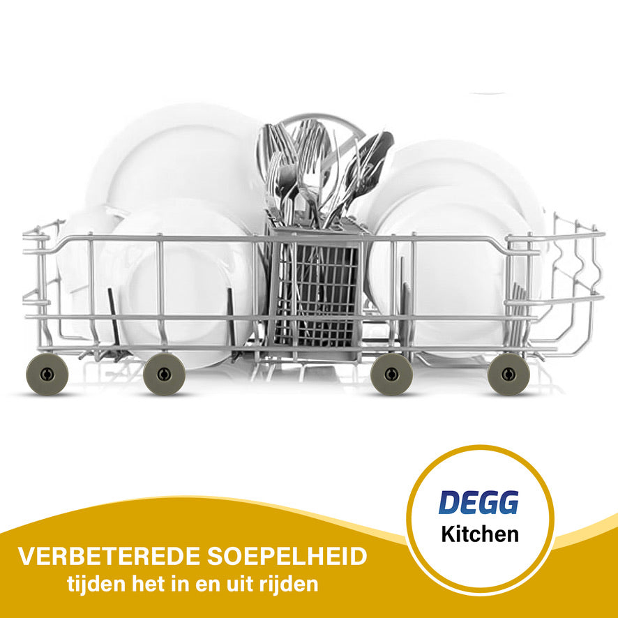 DEGG® Vaatwasser Wieltjes Onderkorf 40 mm – 8 Stuks – Geschikt voor IKEA, AEG, Electrolux, Zanussi & Etna Vaatwassers