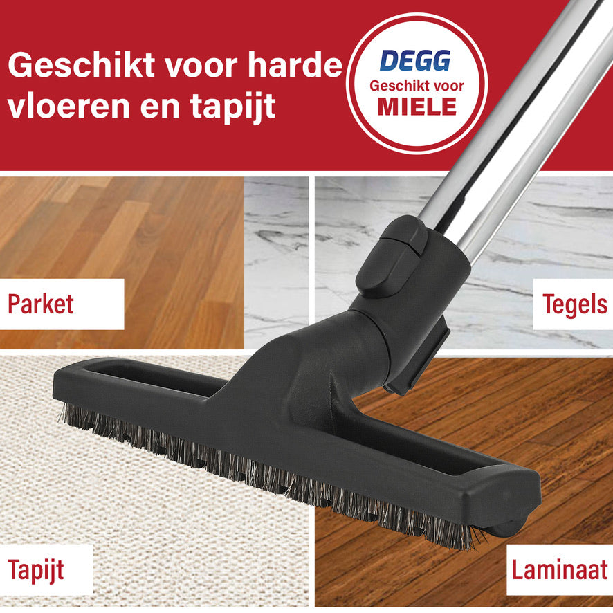 DEGG® - Parketborstel / Zuigmond - Geschikt voor Miele - 35MM - Natuurhaar - Geschikt voor Miele Kliksysteem - Stofzuiger Onderdelen - Premium Kwaliteit