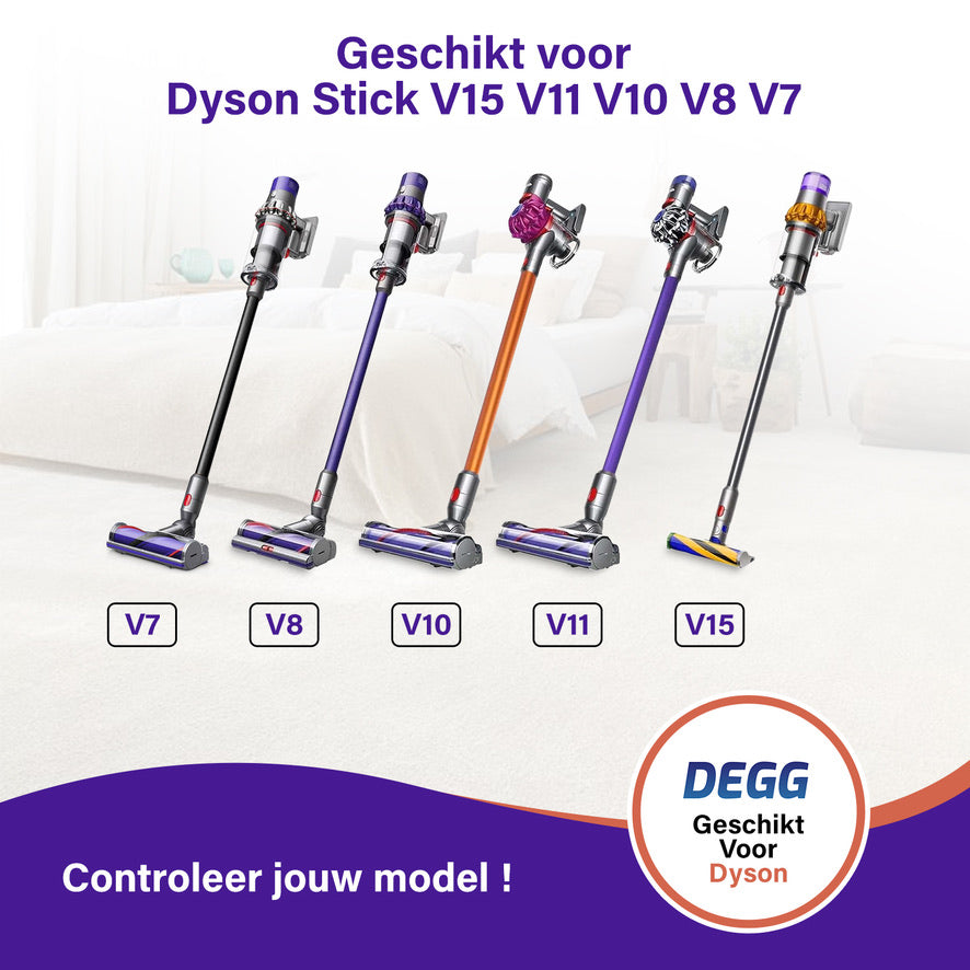 DEGG® Zuigbuis voor Dyson V7, V8, V10, V11 & V15 – Zwarte Steel / Stang – Compatibel Vervangingsonderdeel van Topkwaliteit