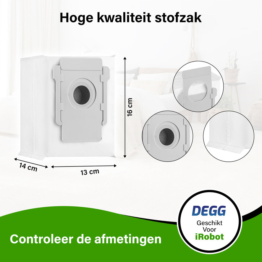 DEGG® Stofzuigerzakken voor iRobot Roomba i7, i7+, i8, i8+, i3, i3+, i4, i4+, i6, i6+, s9, s9+, j7 & j7+ – 18 Stuks Compatibele Stofzakken