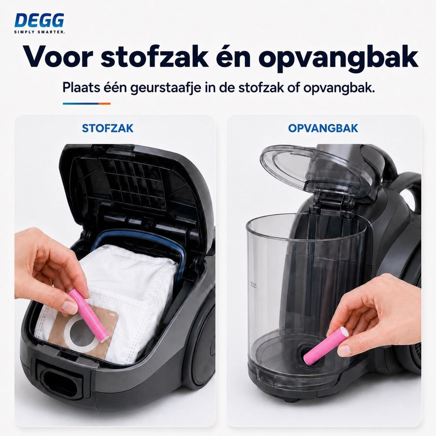 DEGG Grapefruit Elixir Geurstaafjes voor Stofzuiger | Verkwikkende Citrusgeur tijdens het Stofzuigen | 5 Stuks