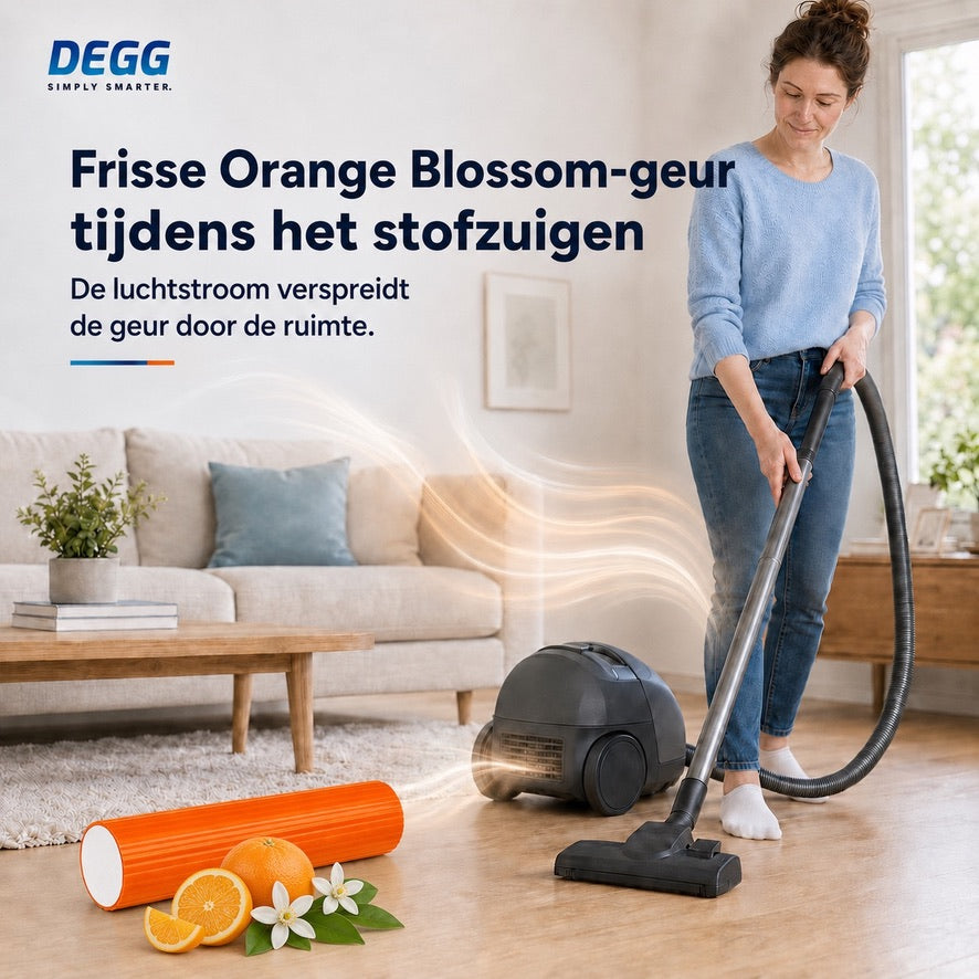 DEGG Orange Blossom Geurstaafjes voor Stofzuiger | Bloemige Citrusgeur tijdens het Stofzuigen | 5 Stuks