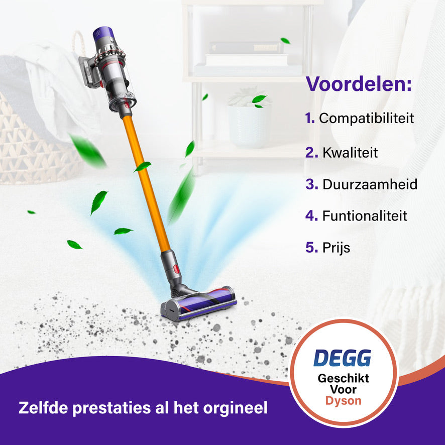 DEGG® Zuigbuis voor Dyson V7, V8, V10, V11 & V15 – Gouden Steel / Stang – Compatibel Vervangingsonderdeel van Topkwaliteit
