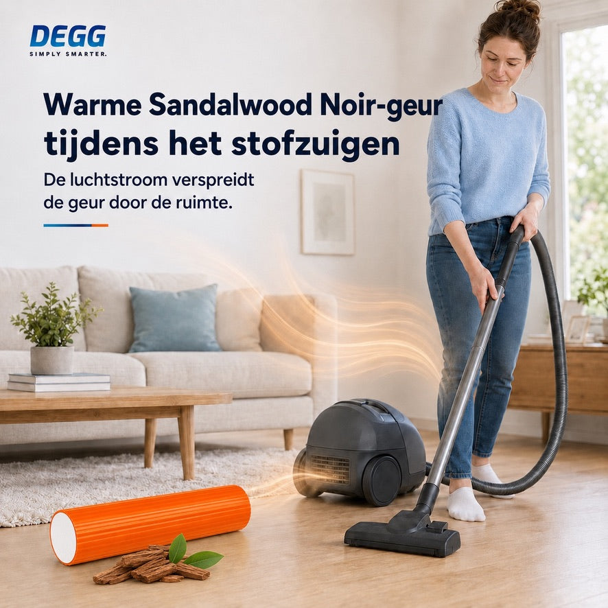 DEGG Sandalwood Noir Geurstaafjes voor Stofzuiger - Warme houtgeur tijdens het stofzuigen - 5 stuks