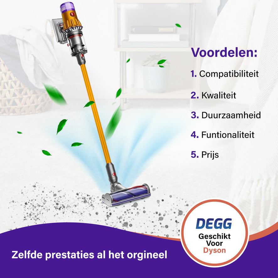 DEGG® Zuigbuis voor Dyson V12 Detect Slim – Gouden Steel / Stang – Compatibel met Dyson V12 – Topkwaliteit Vervangingsonderdeel