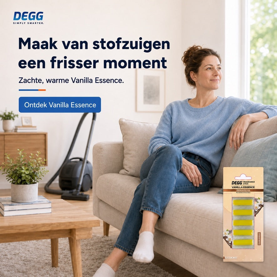 DEGG® Stofzuiger Geurstaafjes Vanille – Vanilla Essence Stofzuiger Parfum & Luchtverfrisser – 5 Stuks