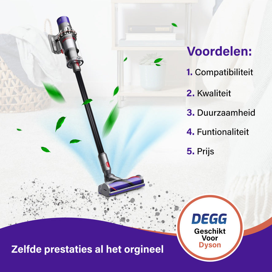 DEGG® Zuigbuis voor Dyson V7, V8, V10, V11 & V15 – Zwarte Steel / Stang – Compatibel Vervangingsonderdeel van Topkwaliteit