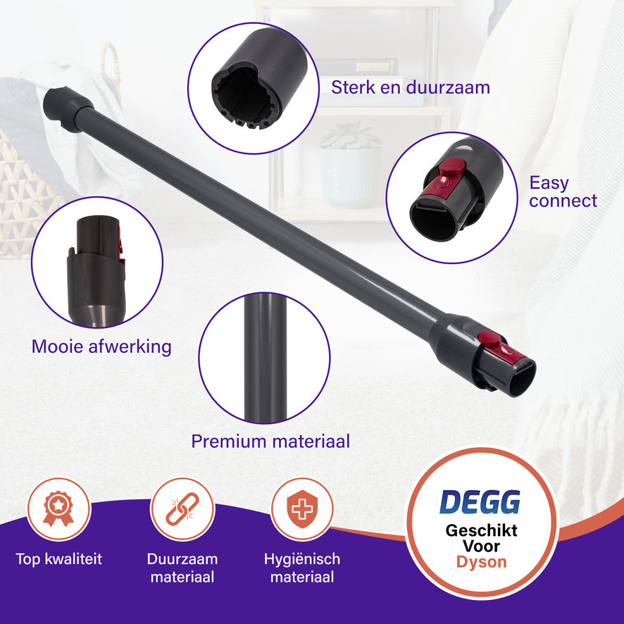 DEGG® Zuigbuis voor Dyson V12 – Donkergrijze Steel / Stang – Compatibel met Dyson V12 Detect Slim – Topkwaliteit Vervangingsonderdeel