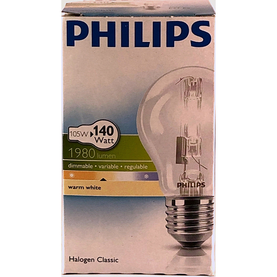 PHILIPS Eco Classic Standaardlamp 105W(voorheen 140W) E27 Dimbaar 1980Lumen