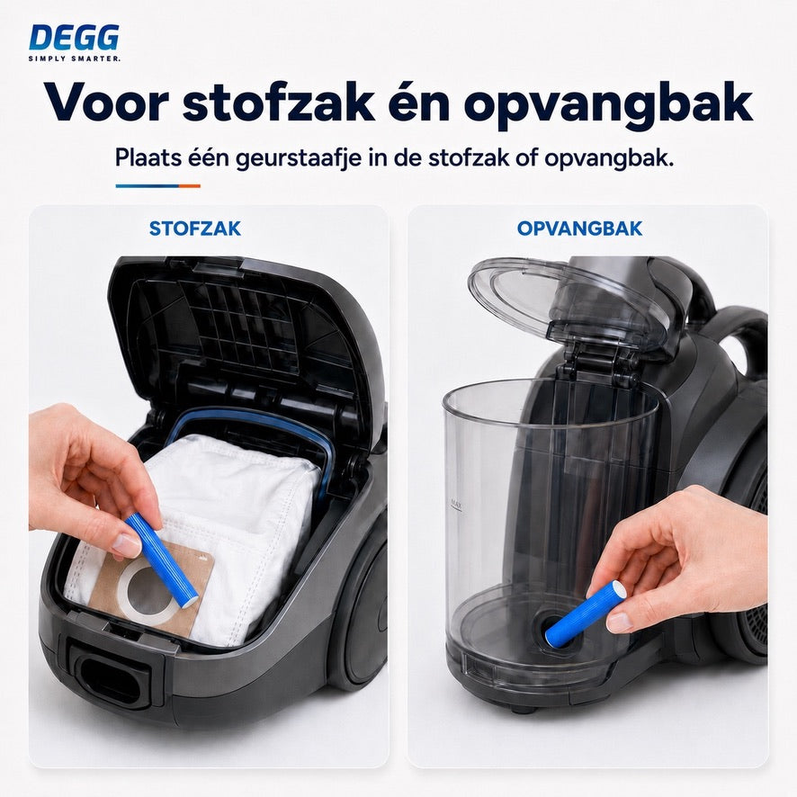 DEGG Ocean Breeze Geurstaafjes voor Stofzuiger | Frisse Geur tijdens het Stofzuigen | 5 Stuks