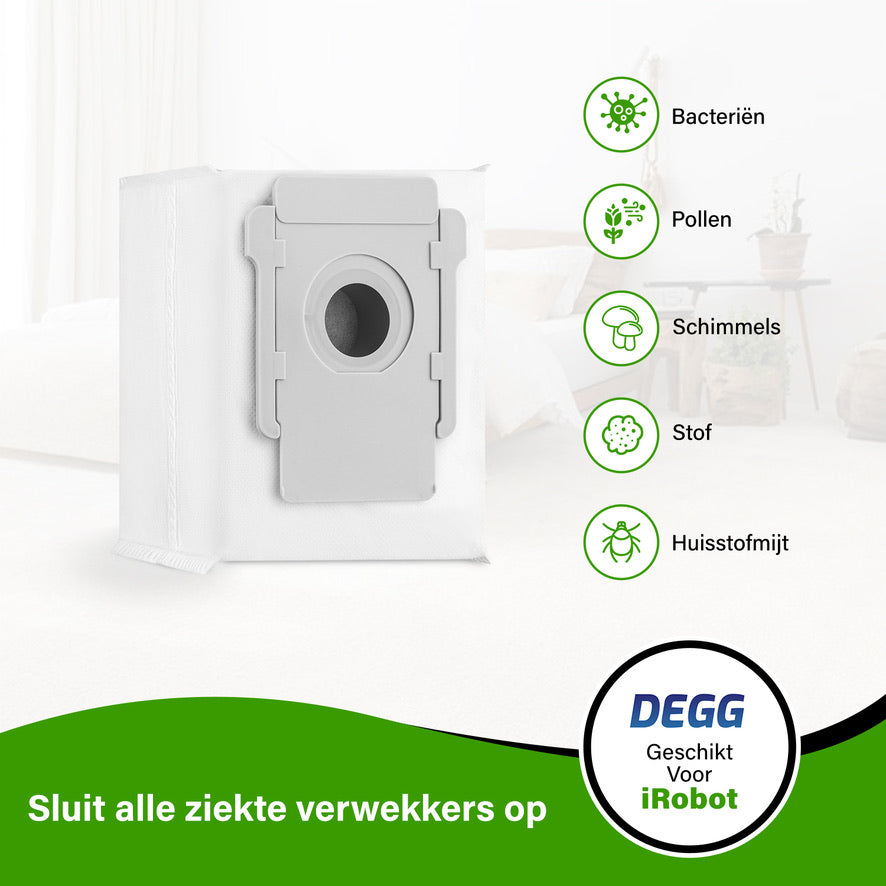 DEGG® Stofzuigerzakken voor iRobot Roomba i7, i7+, i8, i8+, i3, i3+, i4, i4+, i6, i6+, s9, s9+, j7 & j7+ – 18 Stuks Compatibele Stofzakken