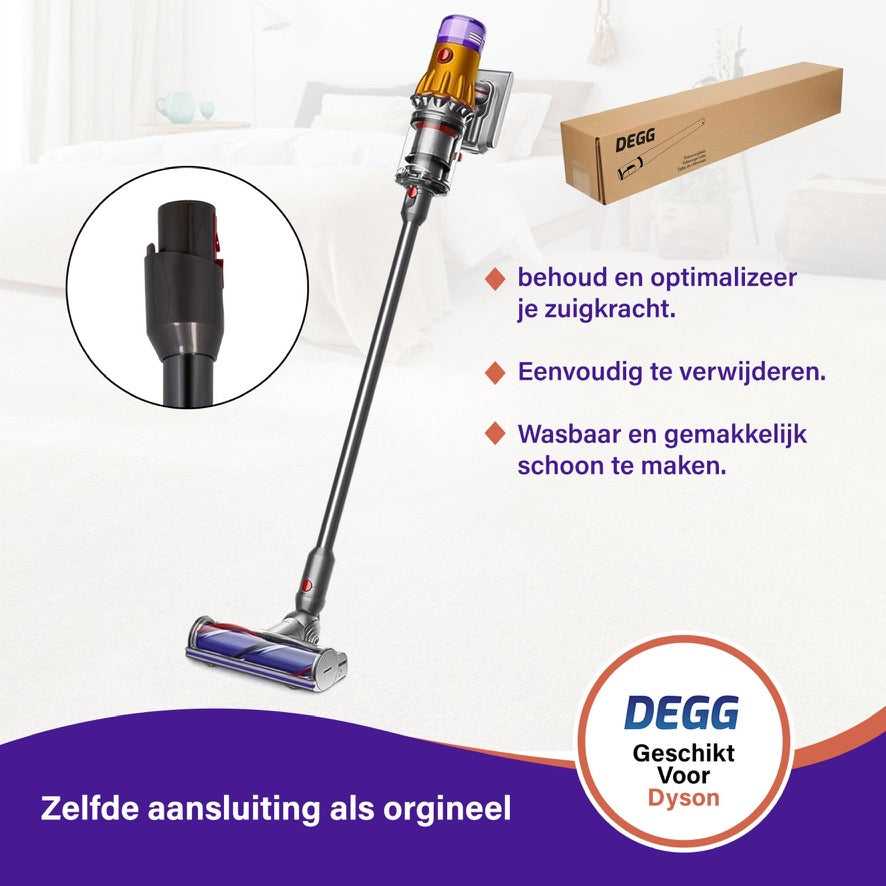 DEGG® Zuigbuis voor Dyson V12 – Donkergrijze Steel / Stang – Compatibel met Dyson V12 Detect Slim – Topkwaliteit Vervangingsonderdeel