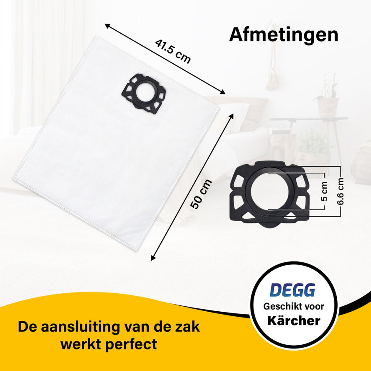 DEGG® Stofzuigerzakken Geschikt voor Kärcher WD4, WD5 & WD6 – 20 Stuks – Compatibel met MV4, MV5 & MV6 – Extra Sterk Voordeelpakket