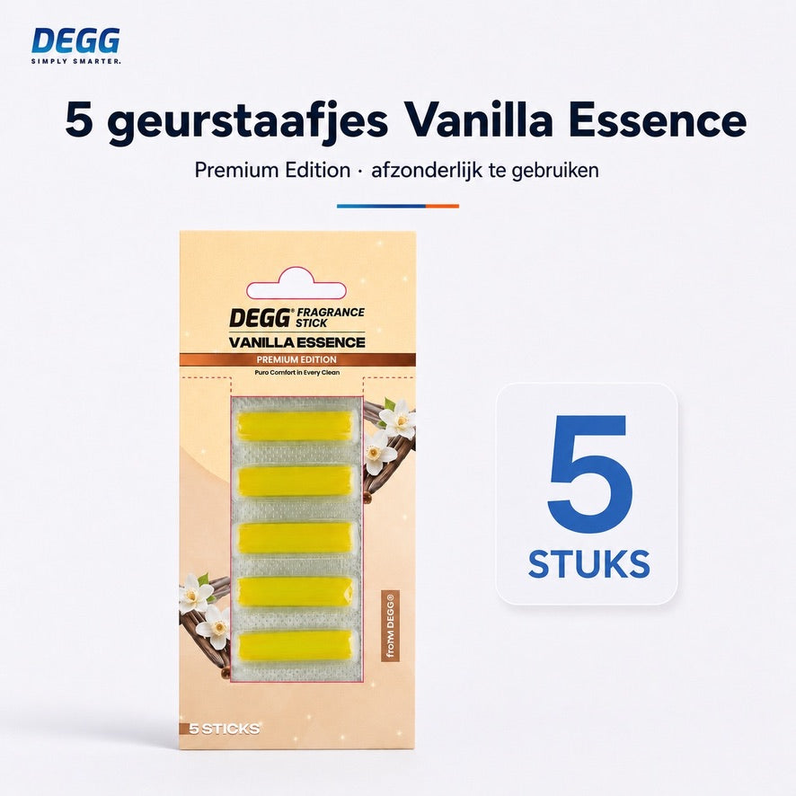 DEGG® Stofzuiger Geurstaafjes Vanille – Vanilla Essence Stofzuiger Parfum & Luchtverfrisser – 5 Stuks