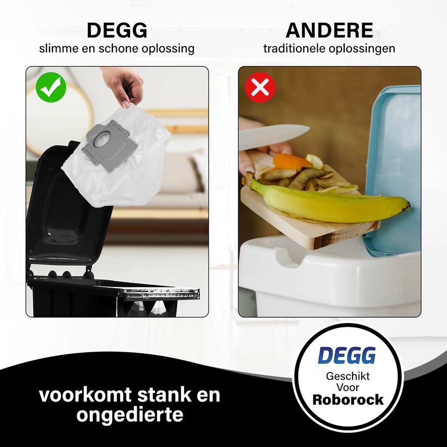 DEGG® Stofzuigerzakken - Geschikt voor Xiaomi roborock - Robot stofzuigerzakken - Geschikt voor Q7 en Q5 series - Q7+, Q5+, Q7max, Q7max+, S7max ultra, S7pro ultra, S7 maxv ultra, S8+, S8pro ultra - 6 STUK(S)