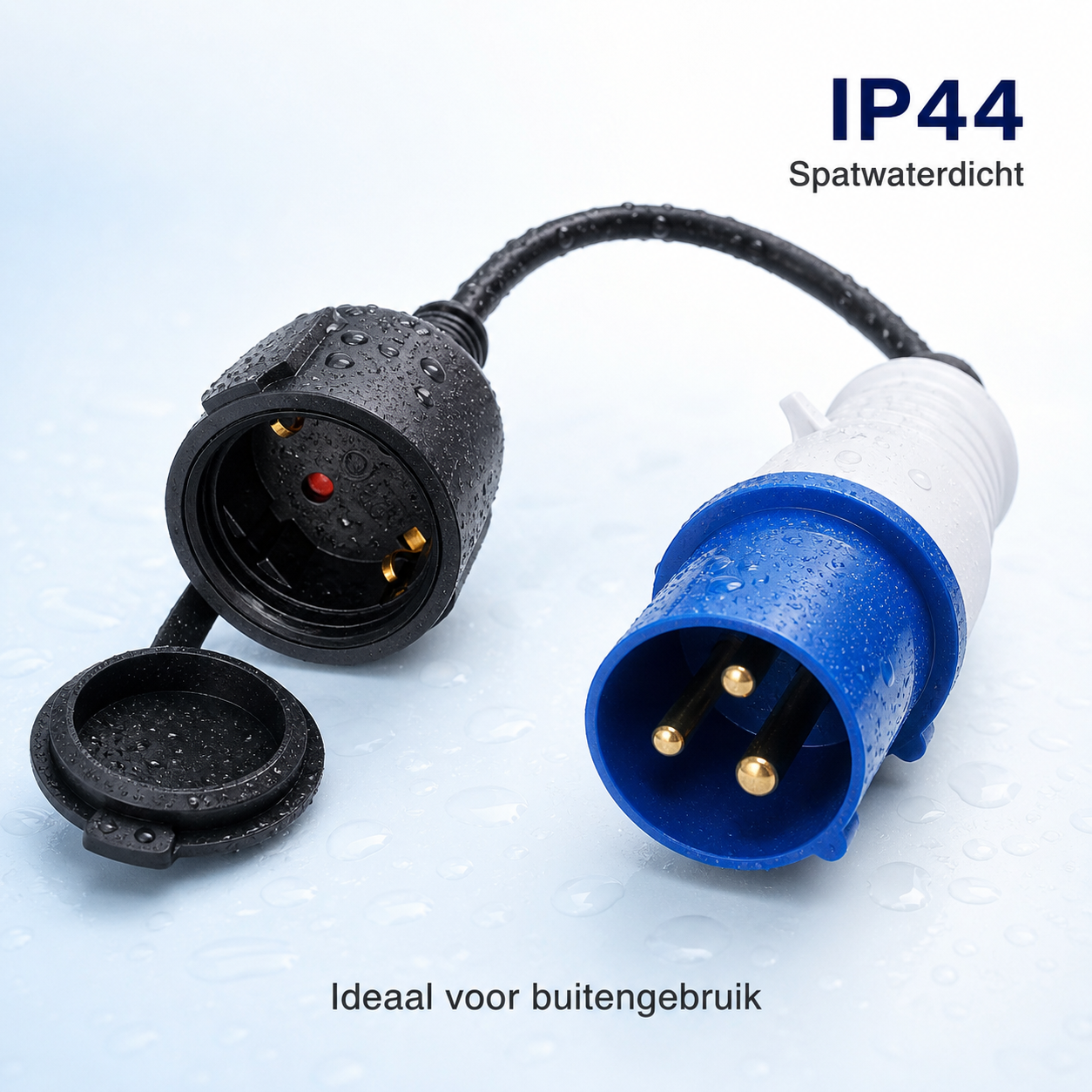 DEGG® - Camping Stekker - CEE verloopsnoer - Van Contrastekker (230V) naar CEE stekker (16A) - CEE verloopstekker - CEE 3-polig - Geschikt voor buiten