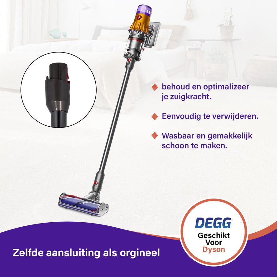 DEGG® Zuigbuis voor Dyson V12 – Donkergrijze Steel / Stang – Compatibel met Dyson V12 Detect Slim – Topkwaliteit Vervangingsonderdeel