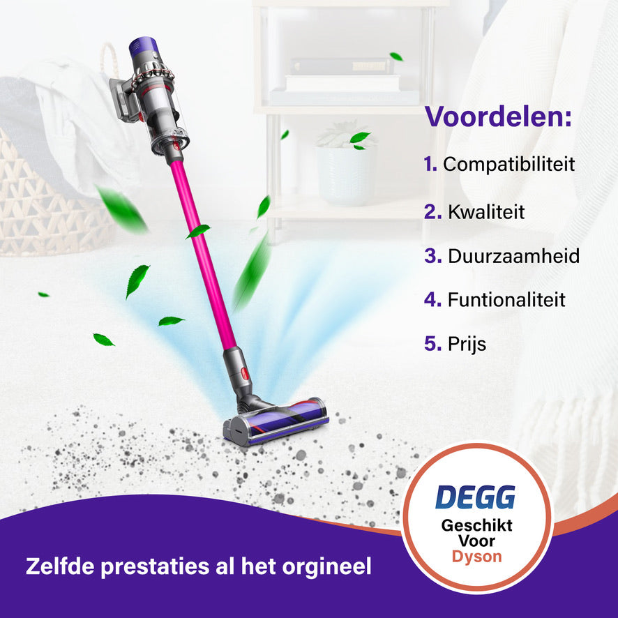 DEGG® Zuigbuis voor Dyson V7, V8, V10, V11 & V15 – Roze Steel / Stang – Compatibel Vervangingsonderdeel van Topkwaliteit