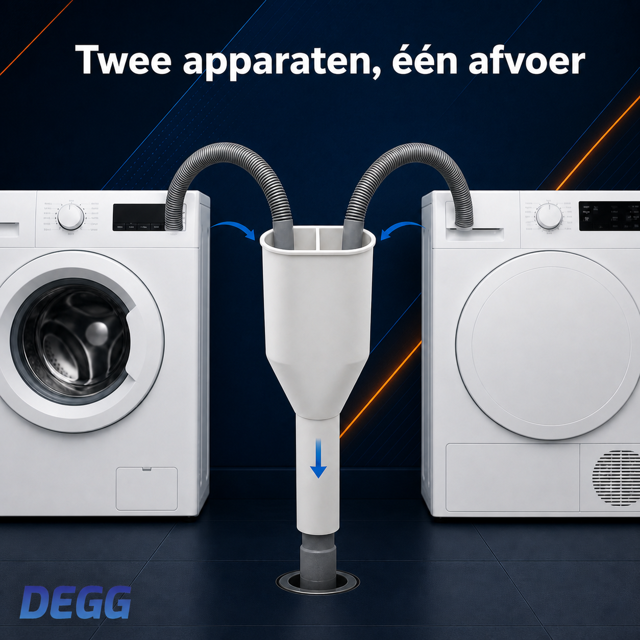 DEGG Duo Afvoerpijp voor Wasmachine & Droger