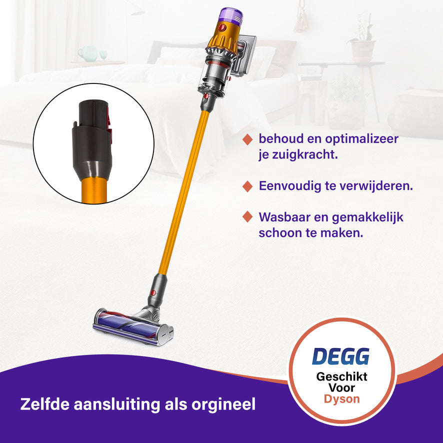 DEGG® Zuigbuis voor Dyson V12 Detect Slim – Gouden Steel / Stang – Compatibel met Dyson V12 – Topkwaliteit Vervangingsonderdeel