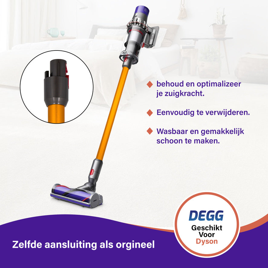 DEGG® Zuigbuis voor Dyson V7, V8, V10, V11 & V15 – Gouden Steel / Stang – Compatibel Vervangingsonderdeel van Topkwaliteit