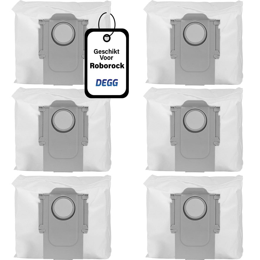 DEGG® Stofzuigerzakken - Geschikt voor Xiaomi roborock - Robot stofzuigerzakken - Geschikt voor Q7 en Q5 series - Q7+, Q5+, Q7max, Q7max+, S7max ultra, S7pro ultra, S7 maxv ultra, S8+, S8pro ultra - 6 STUK(S)